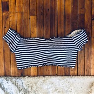 PINK Black & White Swimsuit Top